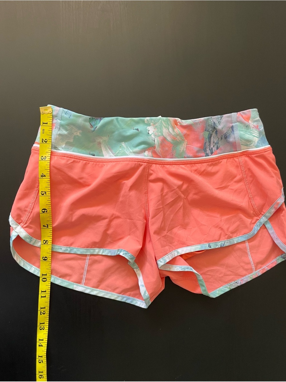 Women’s Coral Athletic Shorts with Mint Accent (4) - Picture 3 of 7